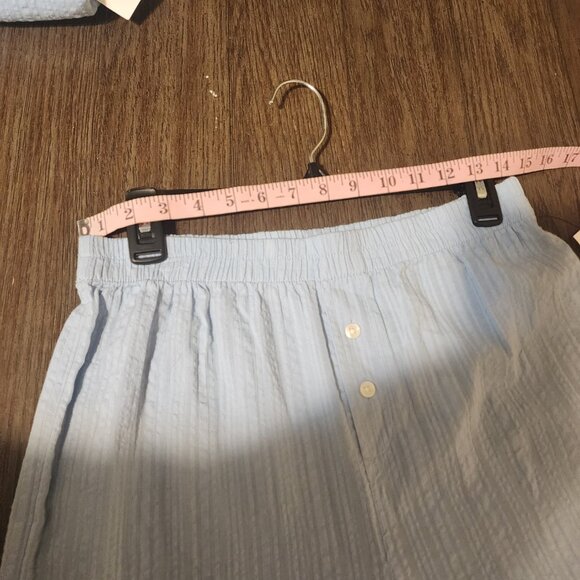 Nordstrom Seersucker Pajamas NWT Blue Small- Missing button, spots on pants - Picture 16 of 16